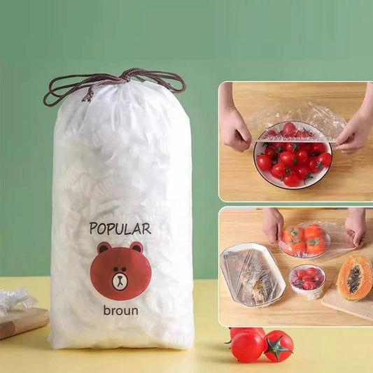 100 Pcs Disposable Food Cover Plastic Shopper Bags